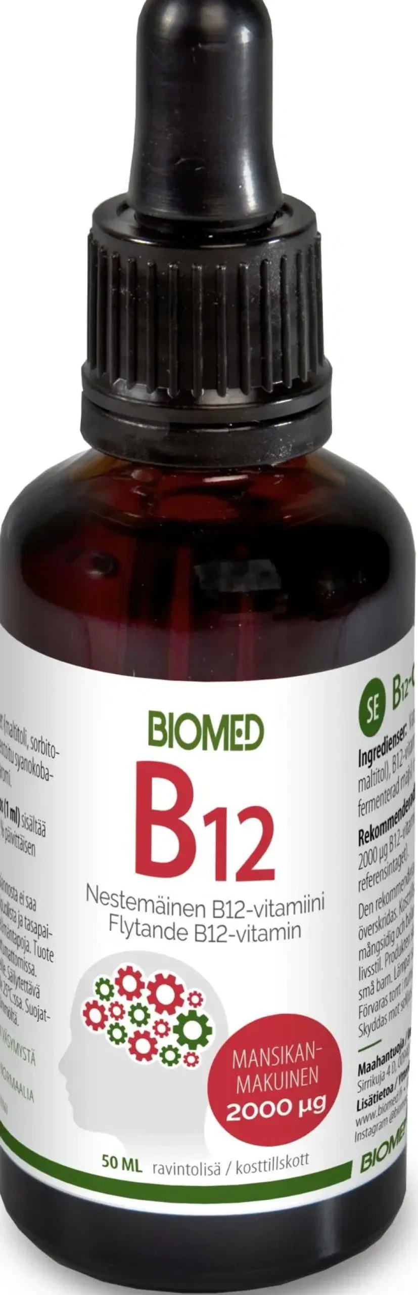 Biomed mansikan makuiset B12-tipat 50 ml