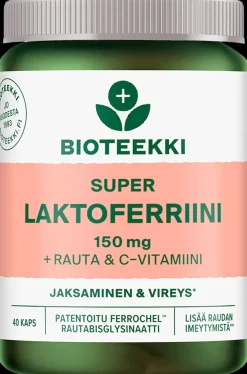 Bioteekki Super Laktoferriini + rauta & C-vitamiini ravintolisä 40 kaps.