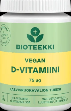 Bioteekki Vegan D-vitamiini 75 µg 60 kaps.