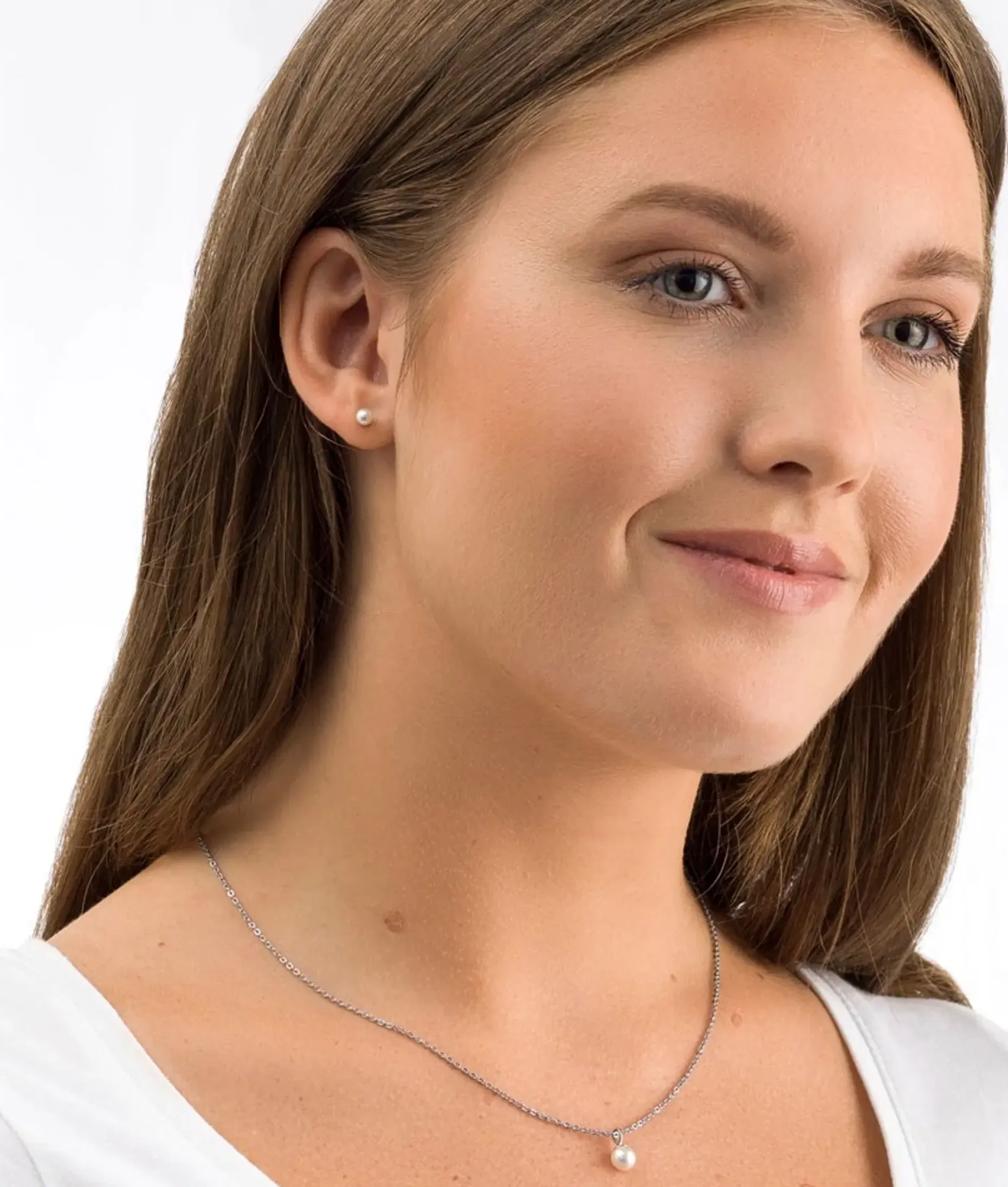 Blomdahl Pearl White korvakorut 4 mm
