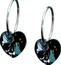 Blomdahl Ring 14mm Heart 10mm, Black Diamond korvakorut
