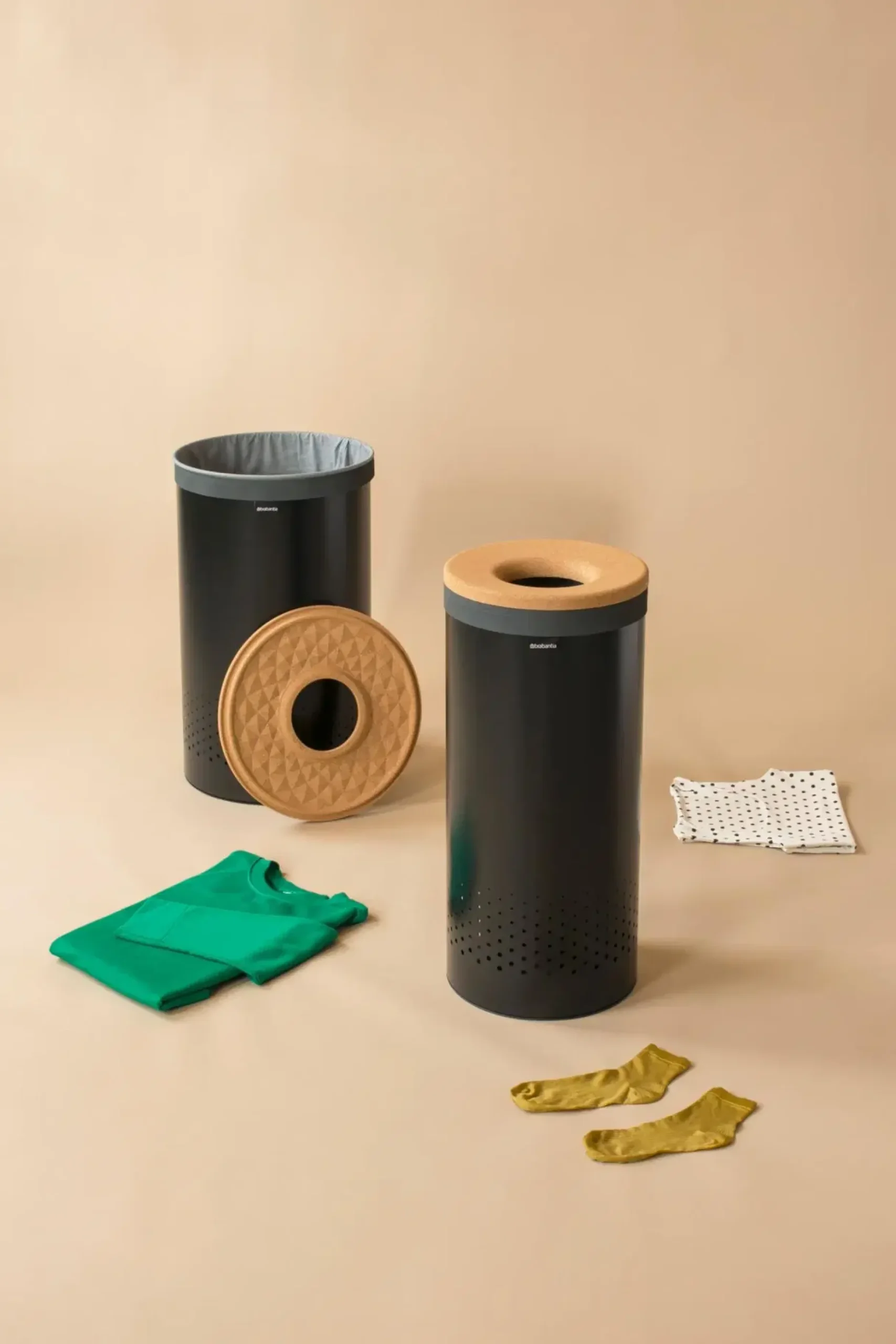 Brabantia pyykkikori korkkikansi 60L matt black