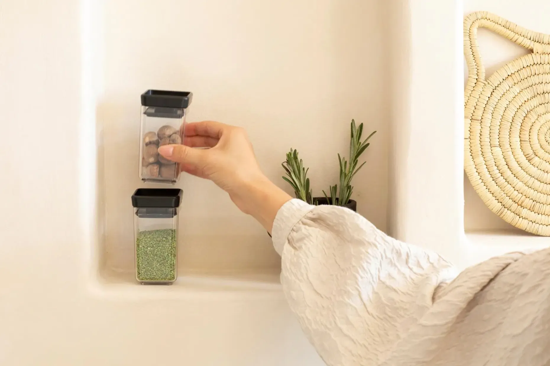 Brabantia Tasty+ pinottava säilytyspurkki 2 kpl dark grey