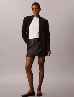 Calvin Klein Faux leather 5pkt mini hame