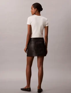 Calvin Klein Faux leather 5pkt mini hame