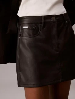 Calvin Klein Faux leather 5pkt mini hame