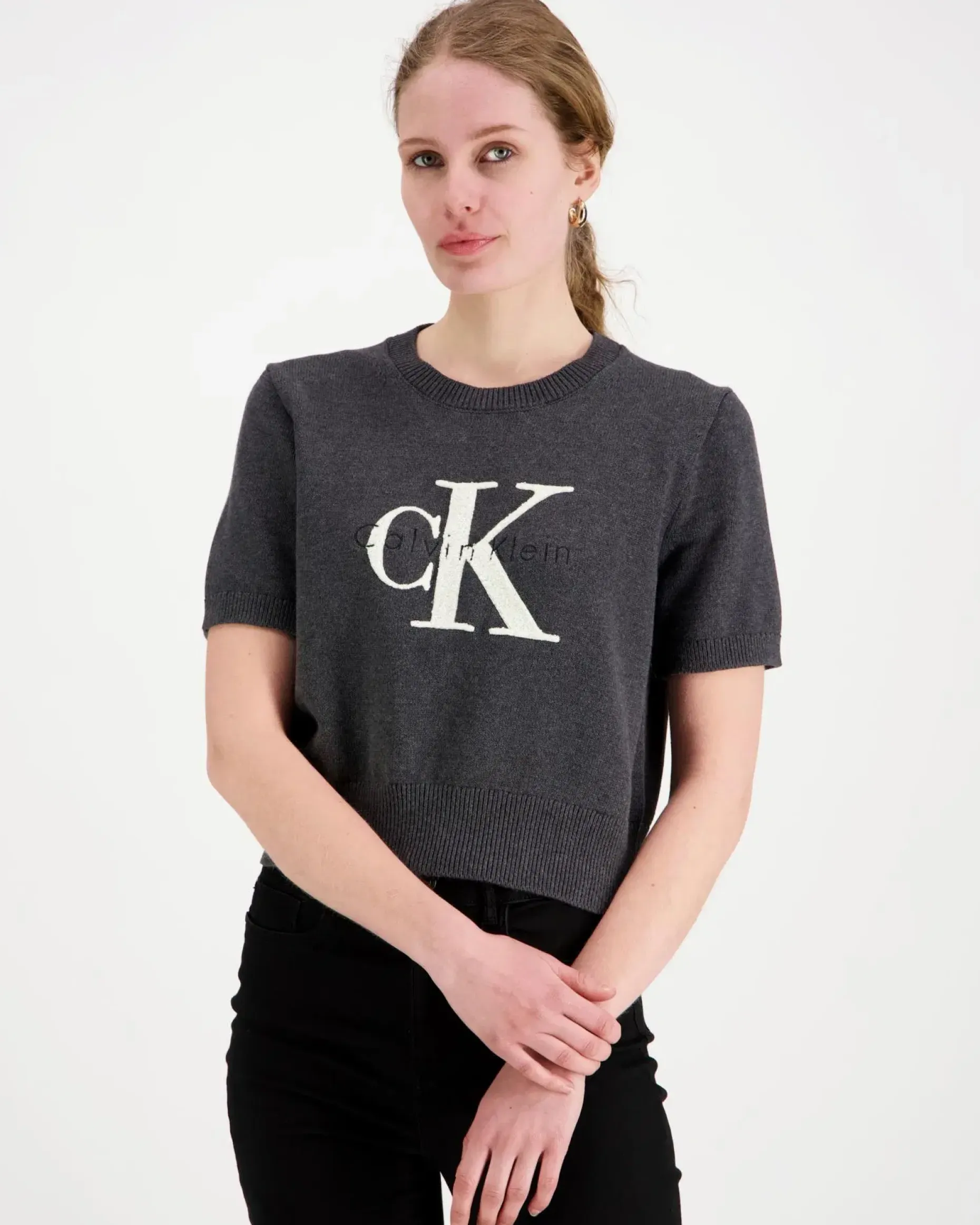 Calvin Klein Jeans Chunky cotton graphic neule