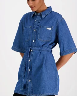 Calvin Klein Jeans Linen Boxy Belted paitamekko
