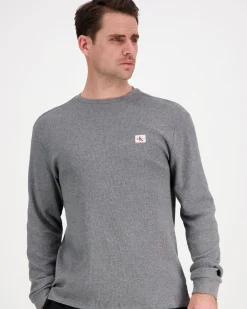Calvin Klein Jeans Ls waffle badge crewnk tee t-paita