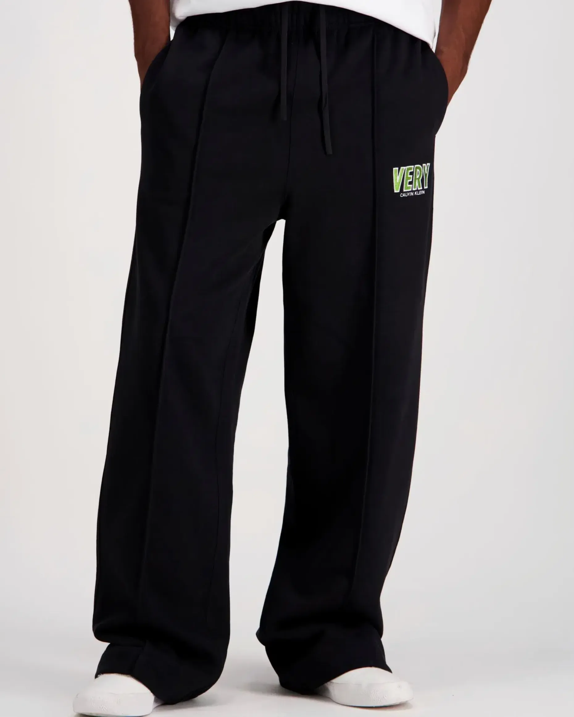 Calvin Klein Jeans Premium fleece logo pintuck pant collegehousu