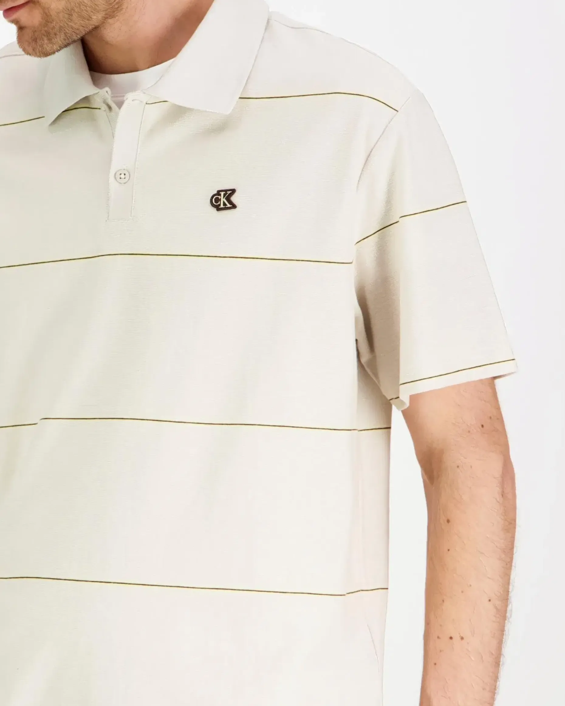 Calvin Klein Jeans Ss cross grain stripe easypolo pikee