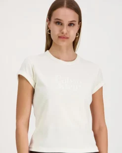 Calvin Klein Jeans Ss velour logo t-paita