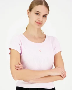 Calvin Klein Jeans Woven label 2x2 baby rib t-paita