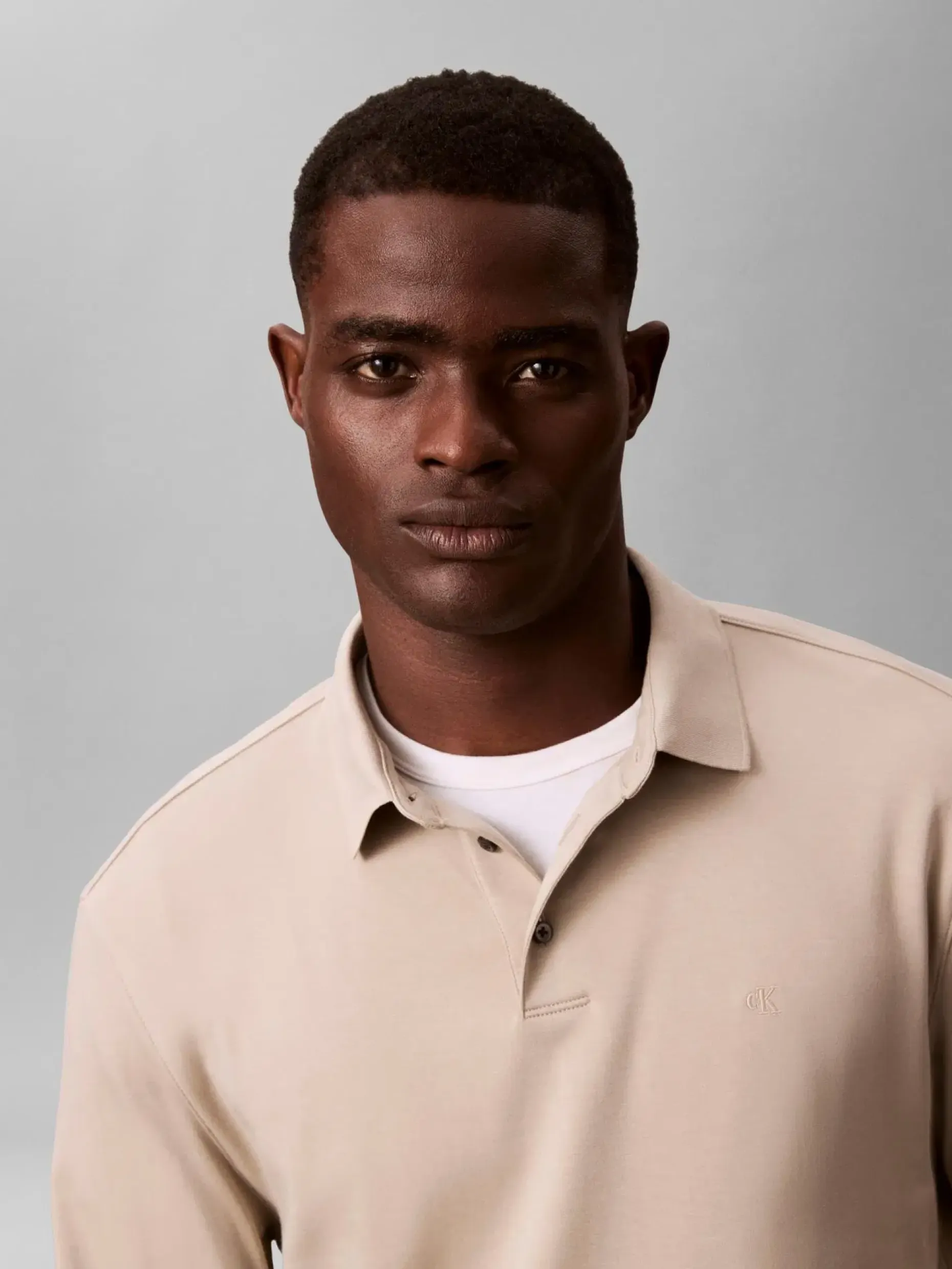 Calvin Klein Ls supima cotton solid polo pikee