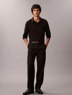 Calvin Klein Ls supima cotton solid polo pikee