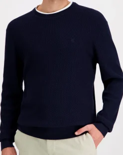 Calvin Klein Ls texture cttn crewnk sweater neule