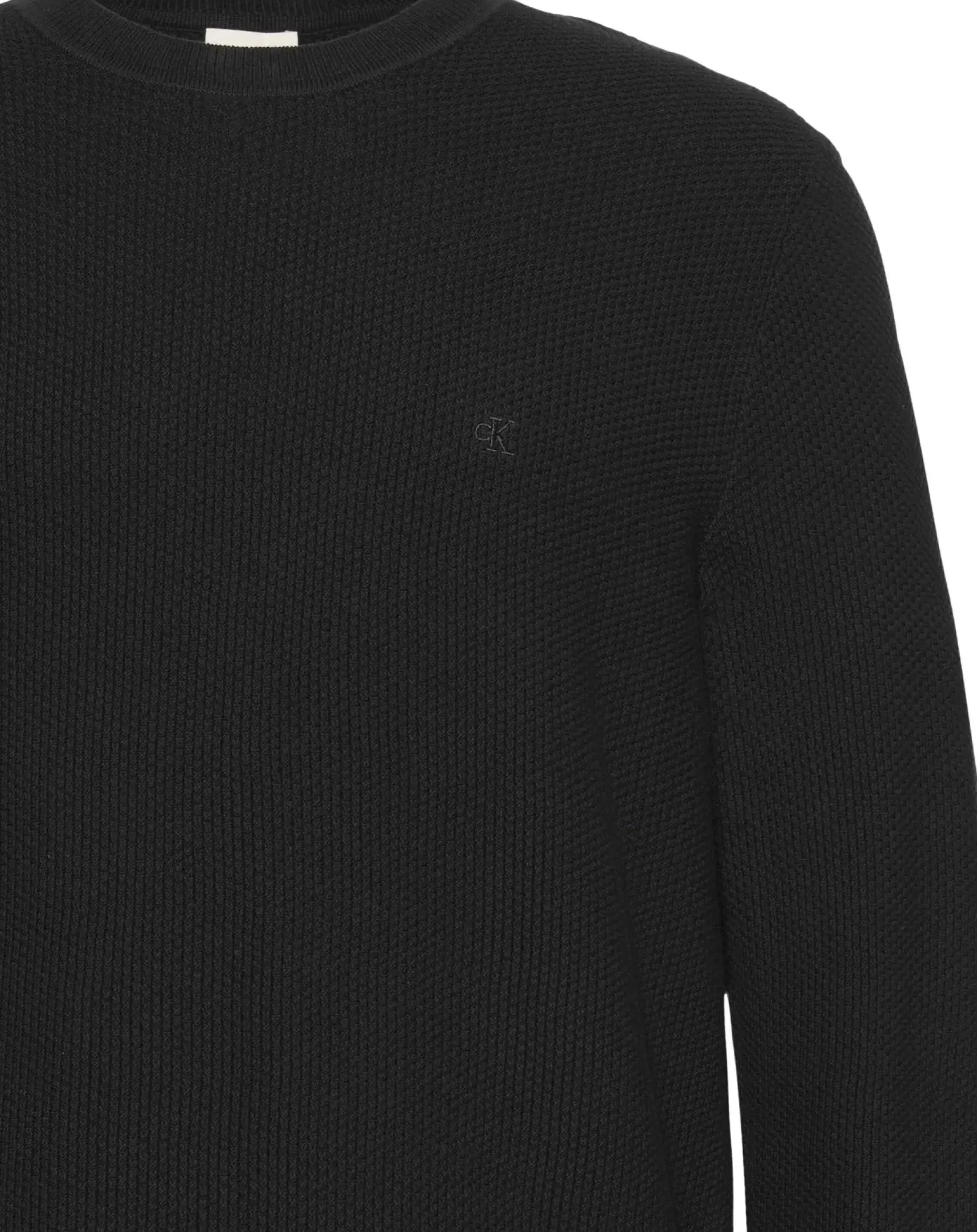 Calvin Klein Ls textured cotton crewnk sweater neule