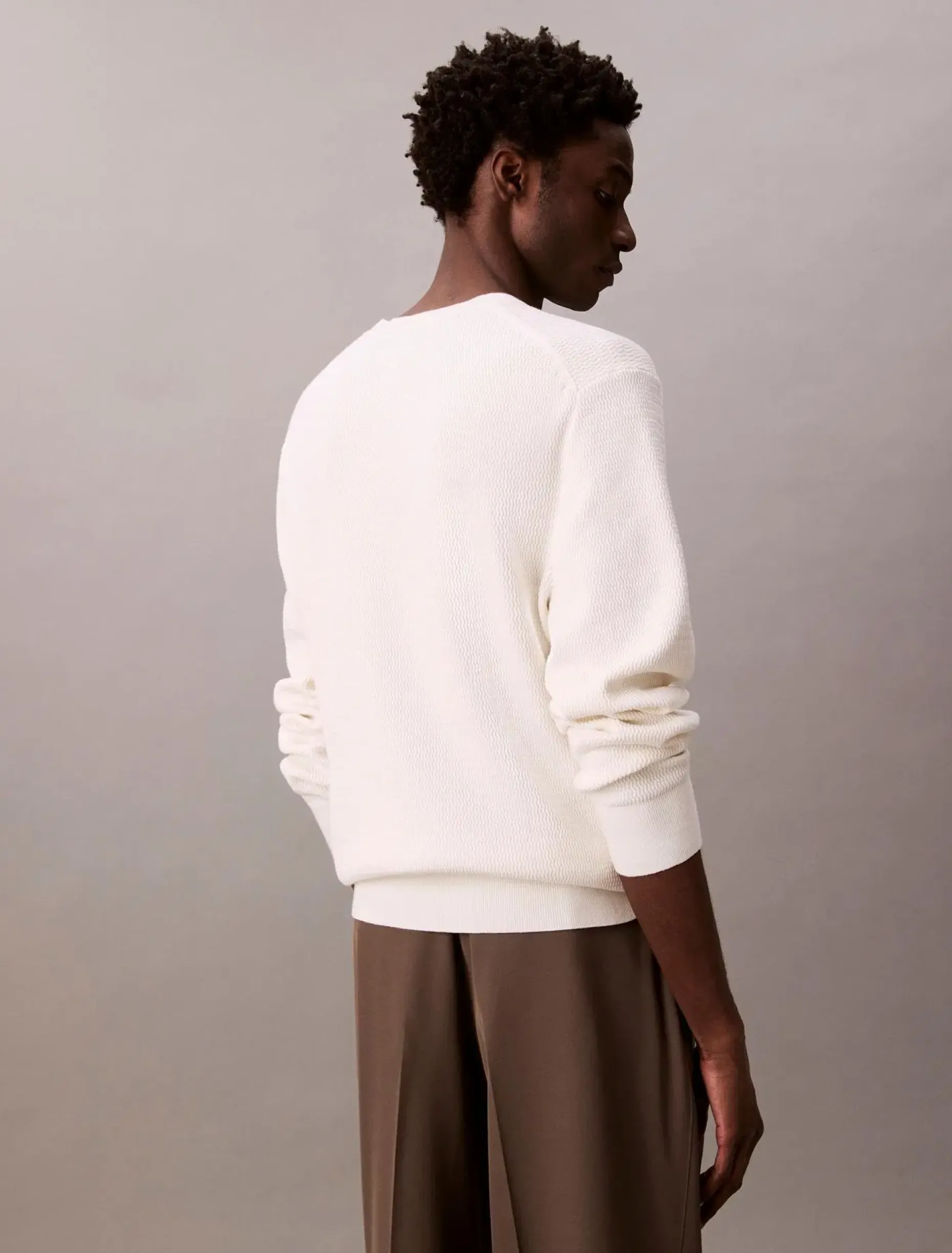 Calvin Klein Ls txtr cttn crwnk s neule