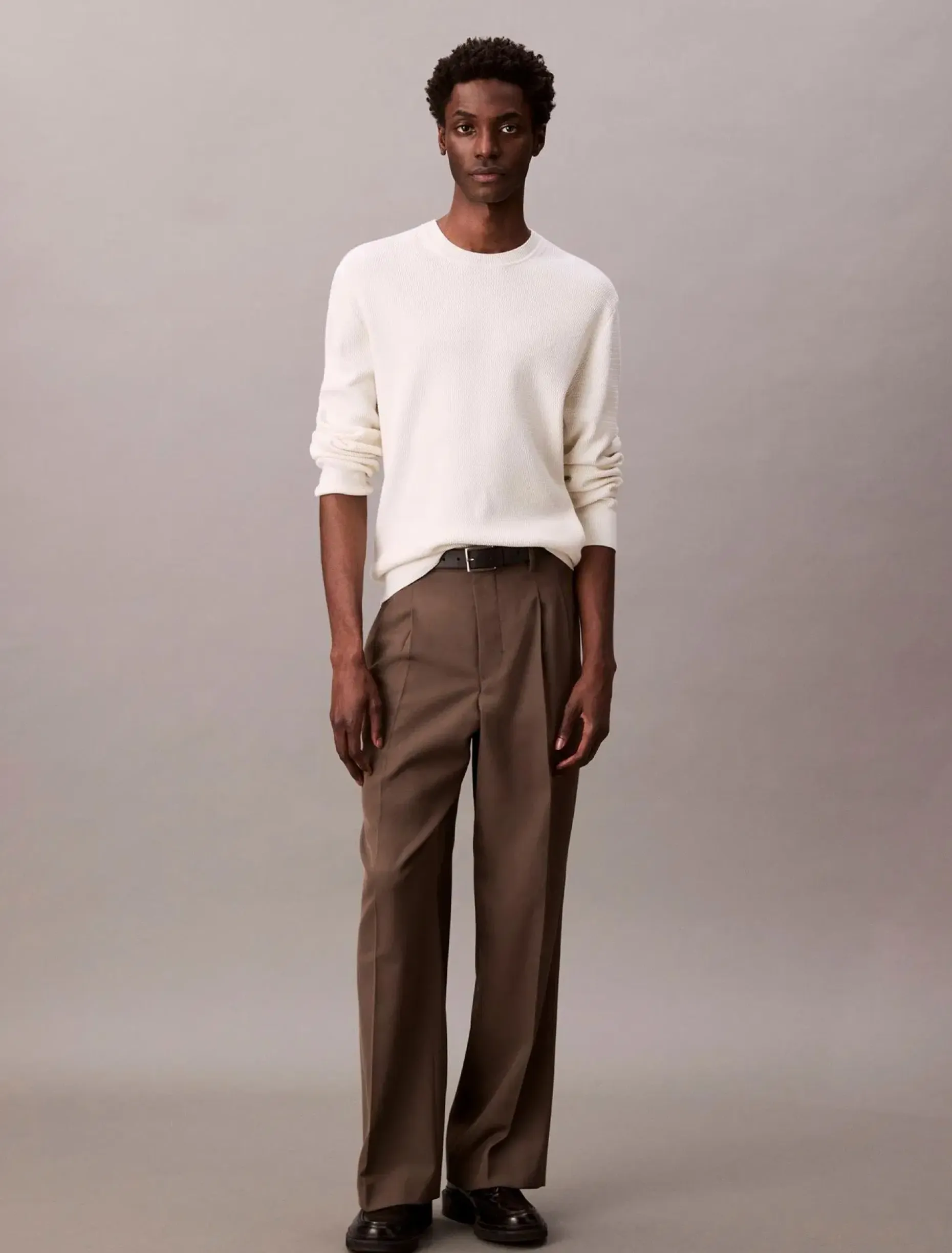 Calvin Klein Ls txtr cttn crwnk s neule