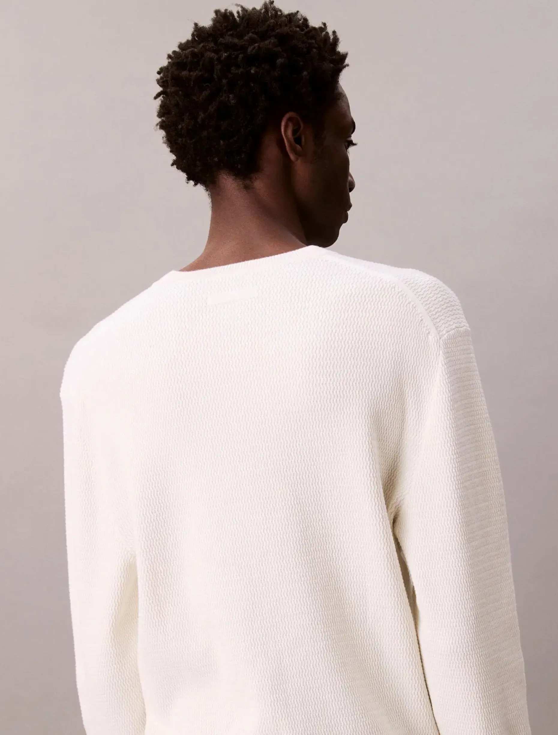 Calvin Klein Ls txtr cttn crwnk s neule