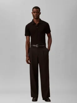 Calvin Klein Ss dbl mercerized emblem jacquard pikee
