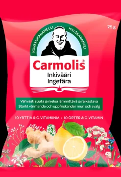 Carmolis Inkivääri yrttikaramelli 72 g