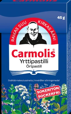 Carmolis yrttipastilli, sokeriton 45 g