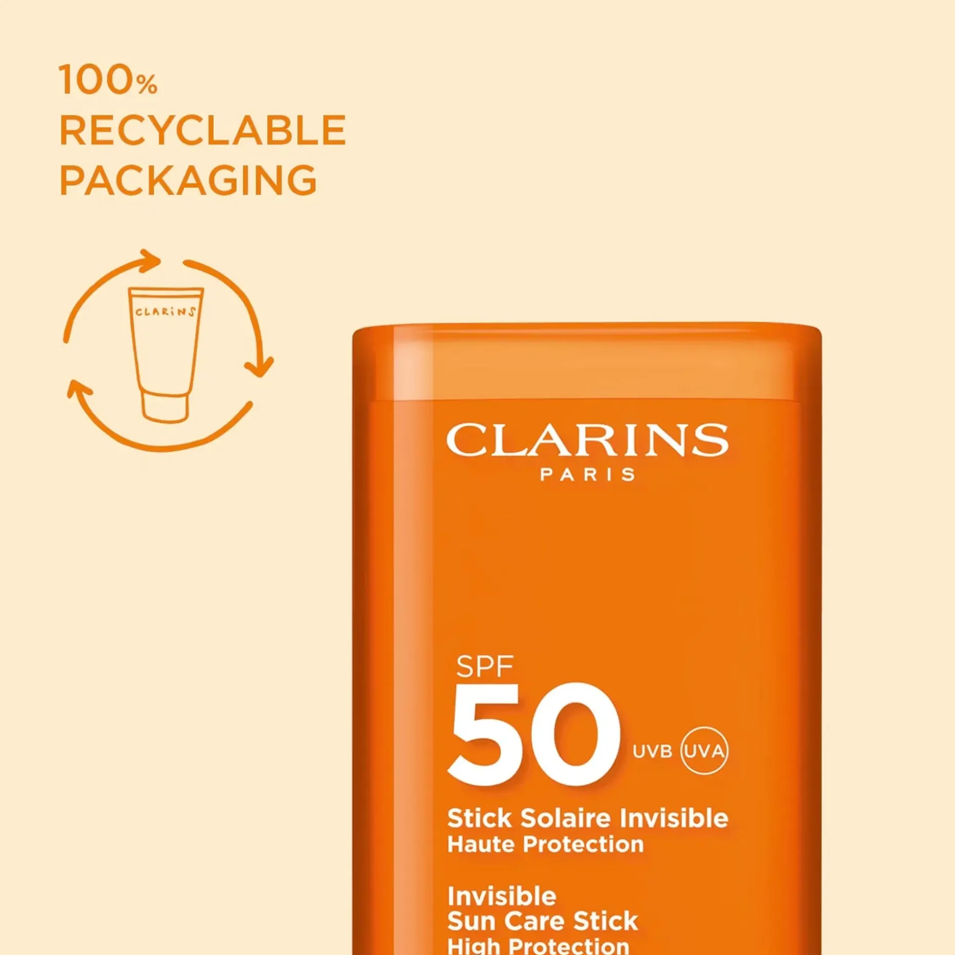 CLARINS Sun Face Invisible sun care stick spf50 aurinkosuojapuikko 17g