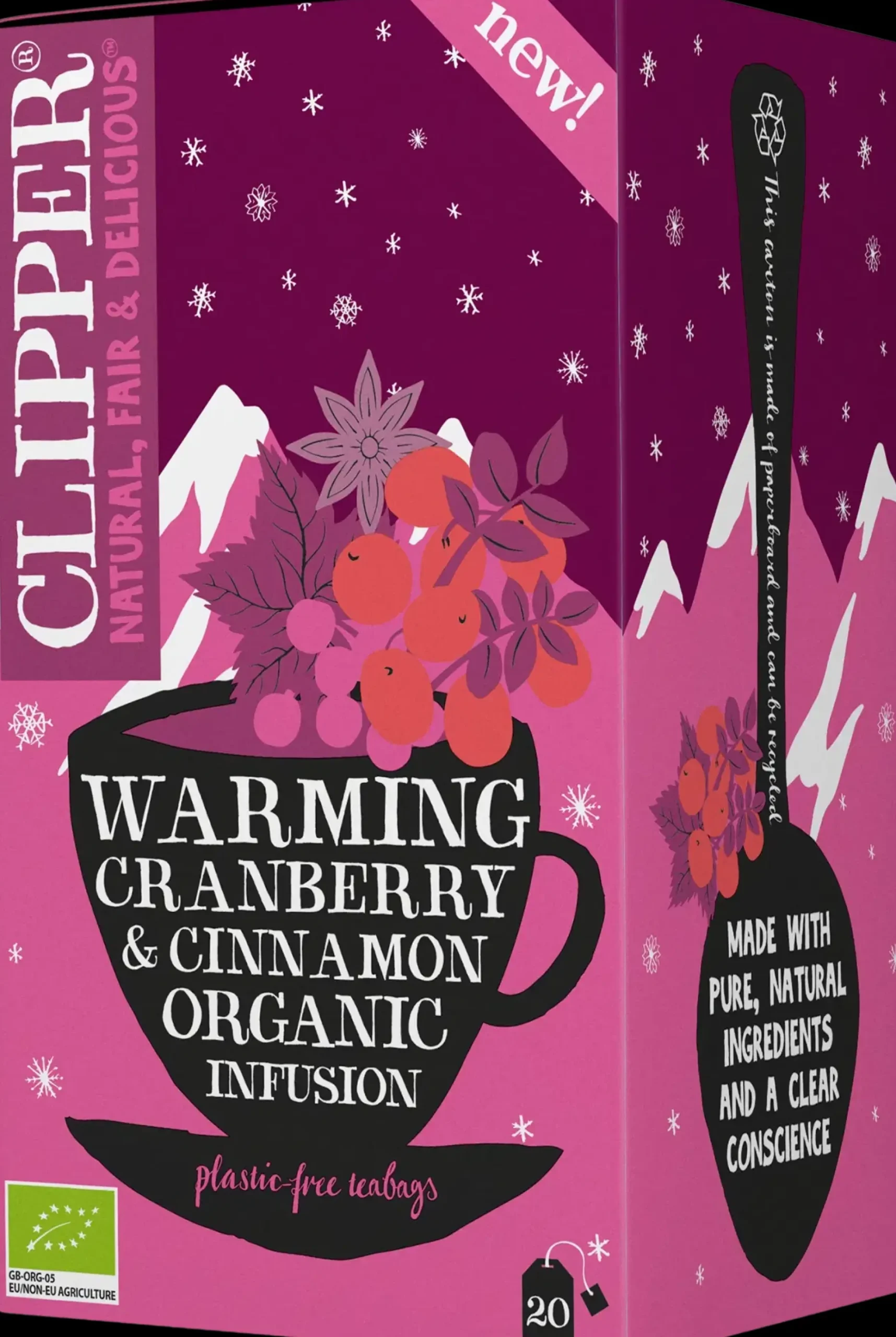 Clipper Luomu Warming Yrttihauduke, karpalo & kaneli 20ps / 40g