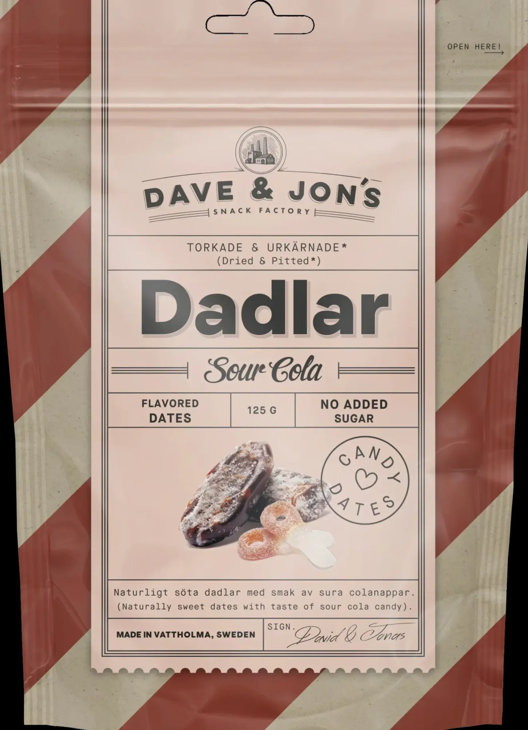 Dave&Jons Hapan Cola-karamellien makuisia kivettömiä taateleita 125 g