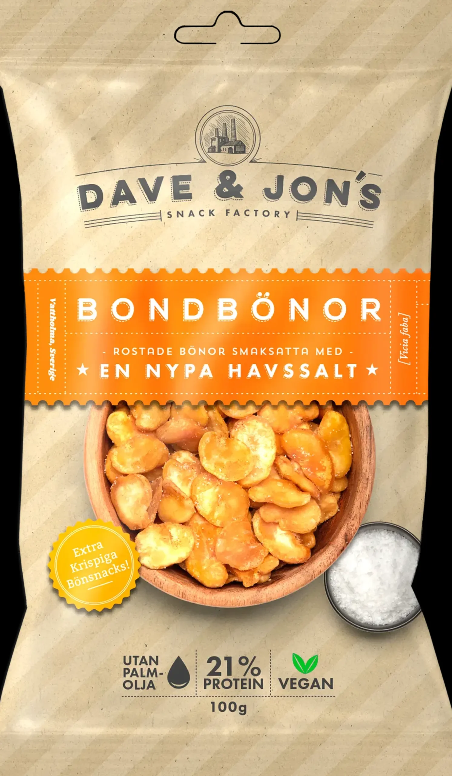 Dave&Jons paahdettuja härkäpapuja merisuolan kanssa 100 g