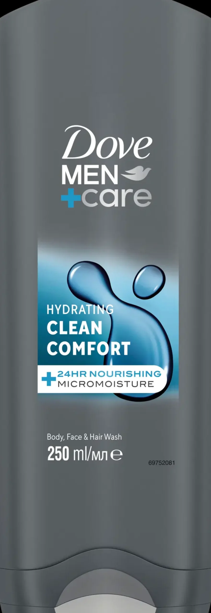 Dove Men+Care Clean Comfort Suihkusaippua Pesee tehokkaasti pois bakteerit ja hoitaa ihoasi 250 ML