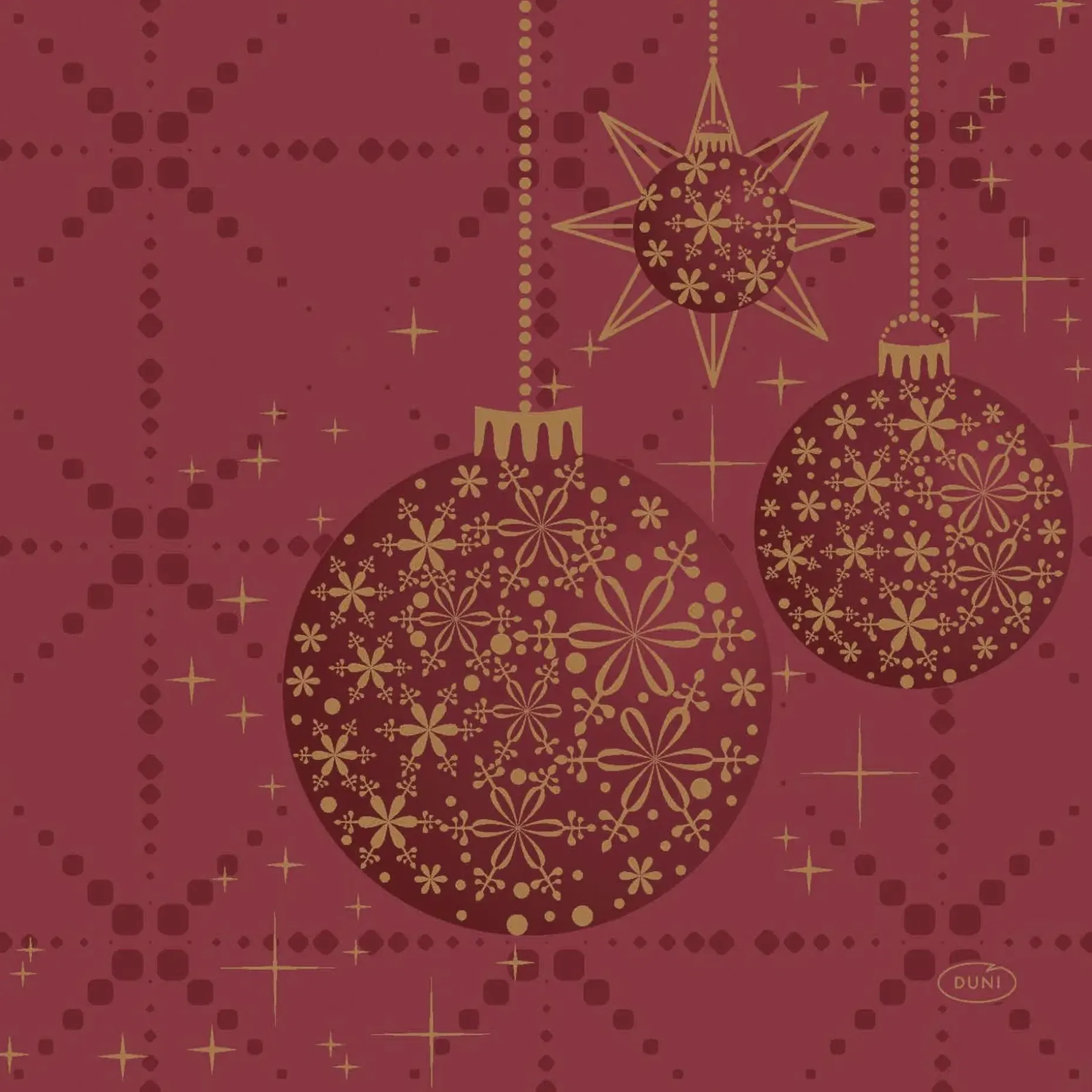 DUNI Tissue lautasliina 33 x 33 cm Gilded Bauble 3-krs, 20 kpl