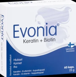 Evonia Keratin + Biotin Keratiini-B-vitamiini-kuparikapseli 60 kaps