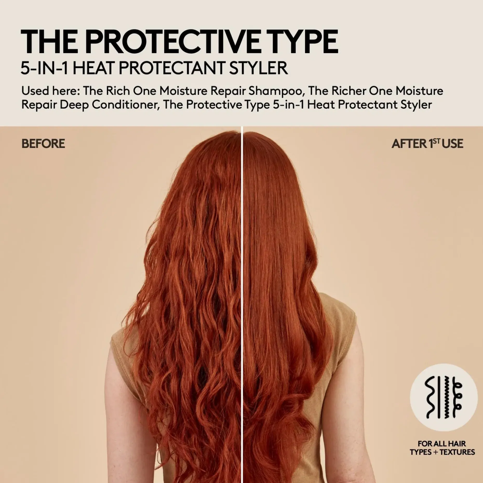 Fenty Hair The Protective Type 5-in-1 Heat Protectant Styling Cream muotoilutuote 150 ml