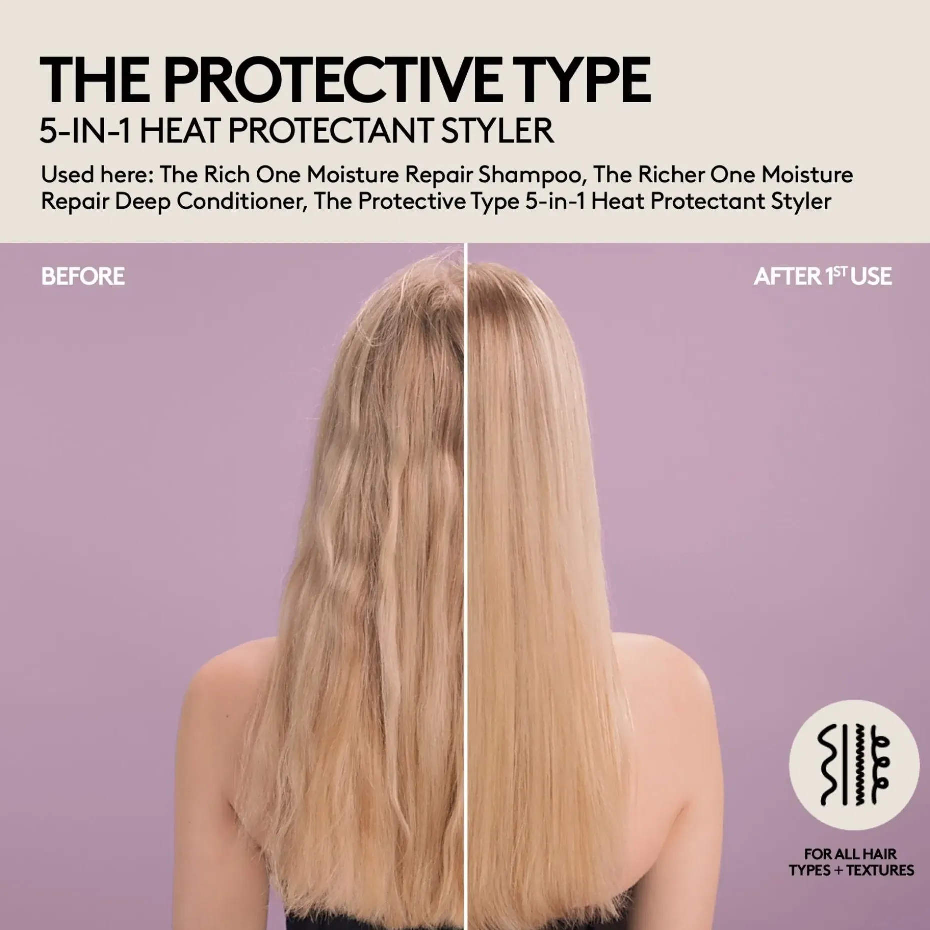 Fenty Hair The Protective Type 5-in-1 Heat Protectant Styling Cream muotoilutuote 150 ml