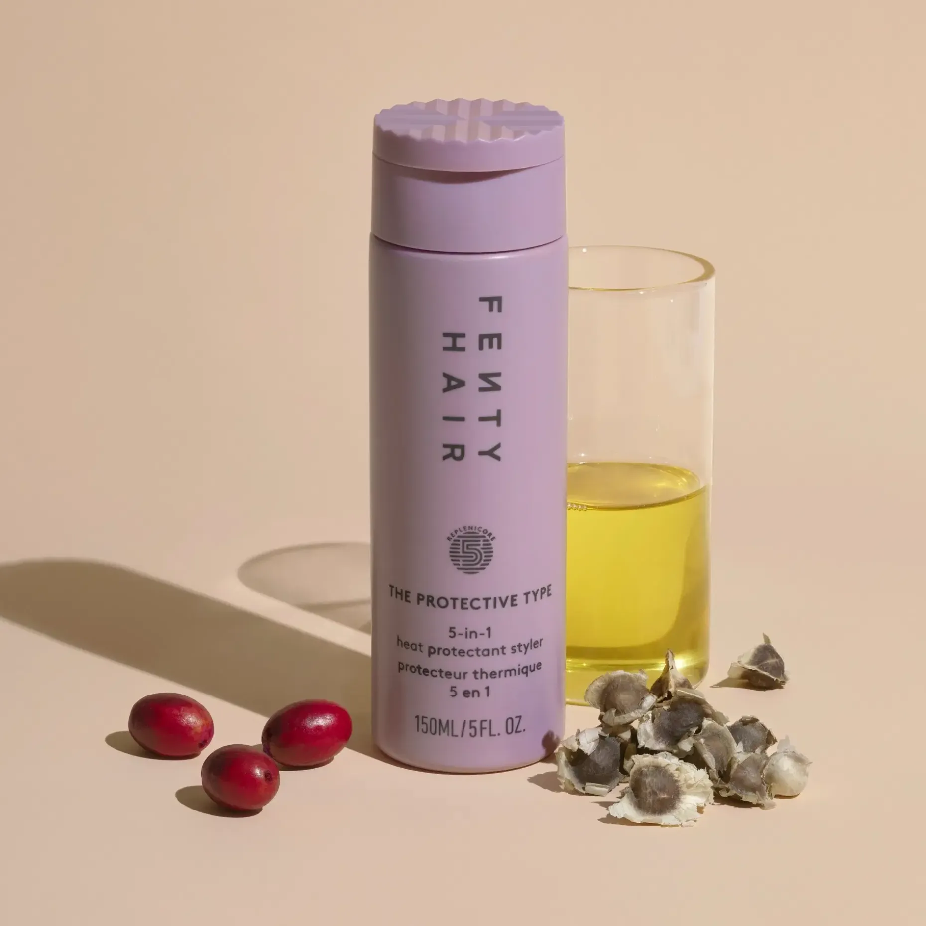 Fenty Hair The Protective Type 5-in-1 Heat Protectant Styling Cream muotoilutuote 150 ml