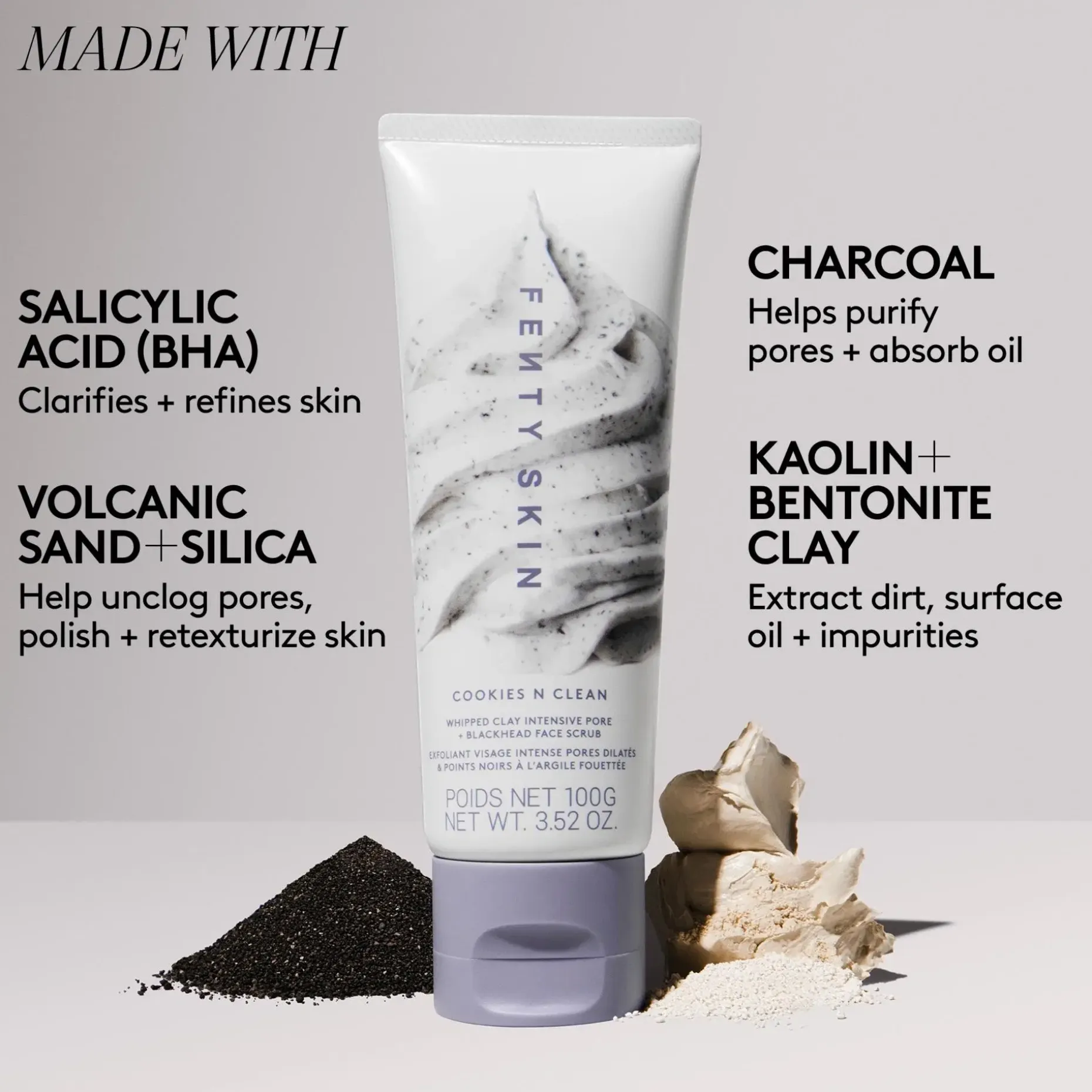 Fenty Skin Cookies N Clean Intensive Pore + Blackhead Face Scrub kasvokuorinta 100 ml