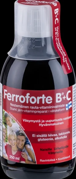 Ferroforte B + C nestemäinen rauta-vitamiinivalmiste 250 ml