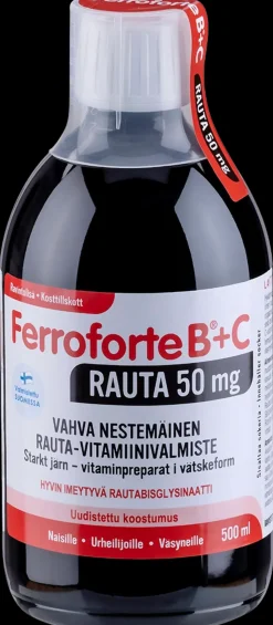 Ferroforte B + C Rauta 50 mg vahva rauta-vitamiinivalmiste 500 ml