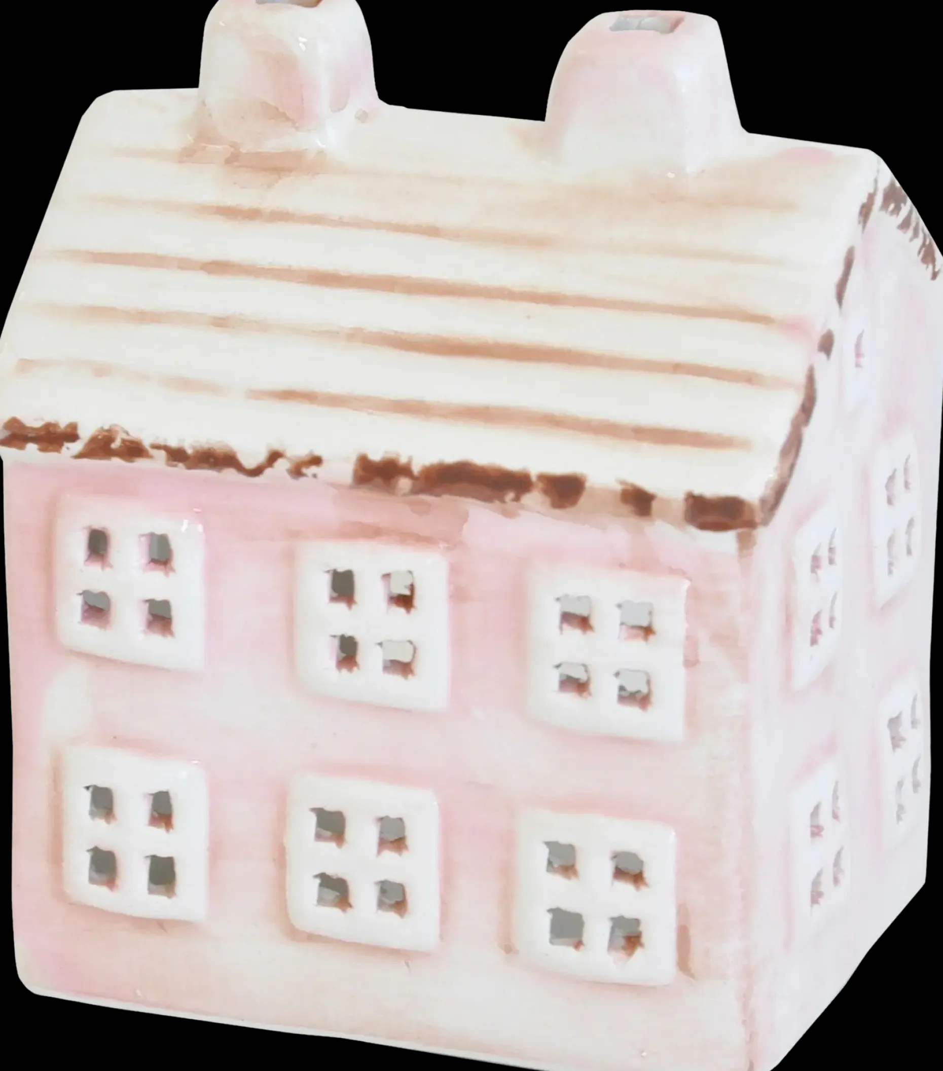 Finnmari Talolyhty 7x6x9 cm keraaminen vaaleanpunainen