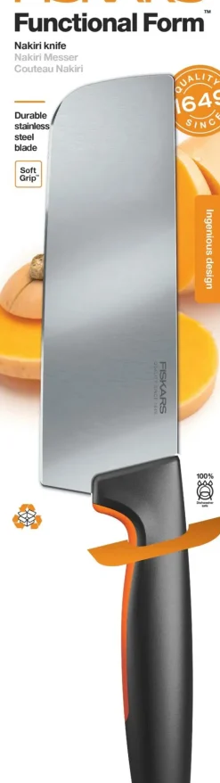 Fiskars FF Nakiri veitsi 16cm