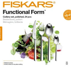 Fiskars Functional Form aterinsetti lahjapakkauksessa, 24-osainen, kiiltävä