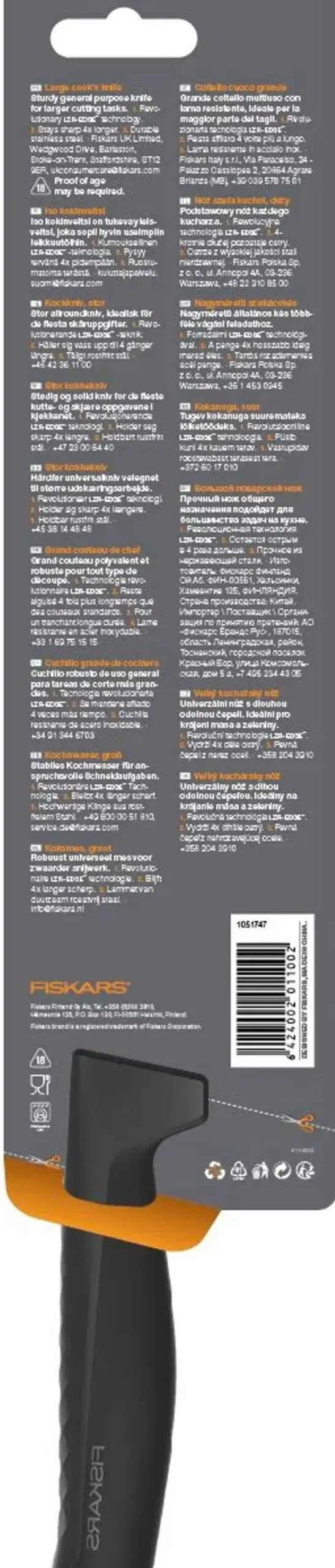 Fiskars Hard Edge suuri kokinveitsi