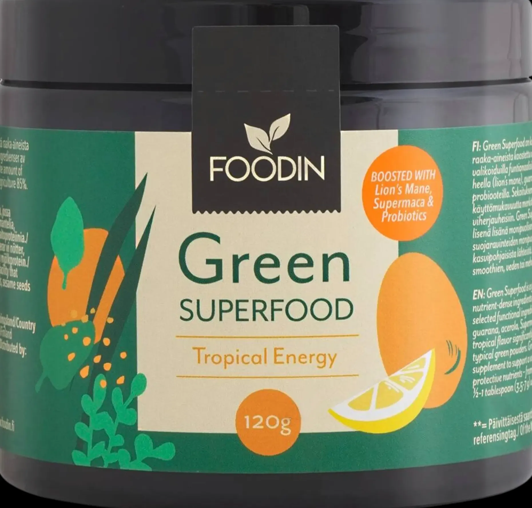 Foodin Green Superfood Tropical Energy 120g