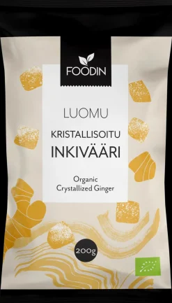 Foodin Kristallisoitu inkivääri luomu 200g