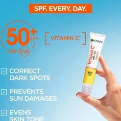Garnier Vitamin C* Sheer Glow uv-voide SPF50 samealle iholle 40 ml