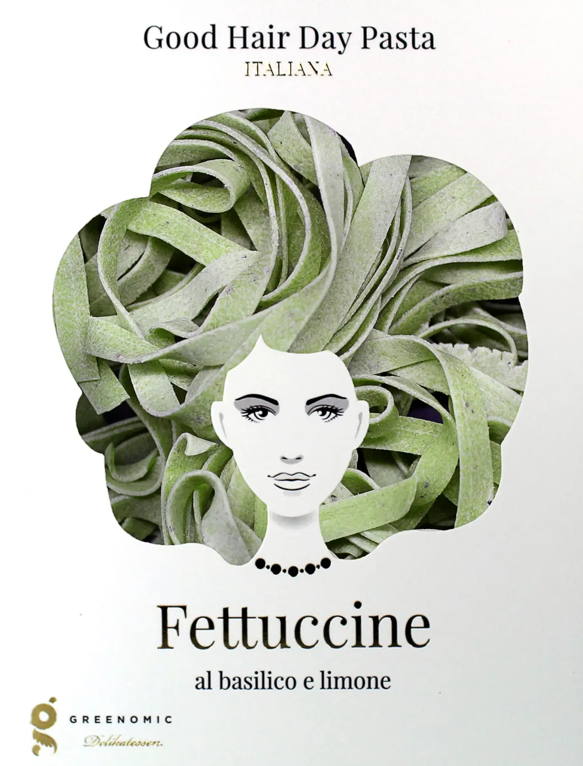 Greenomic Delicatessen Good Hair Day Pasta Fettuccine Basilika ja Sitruuna 250 g
