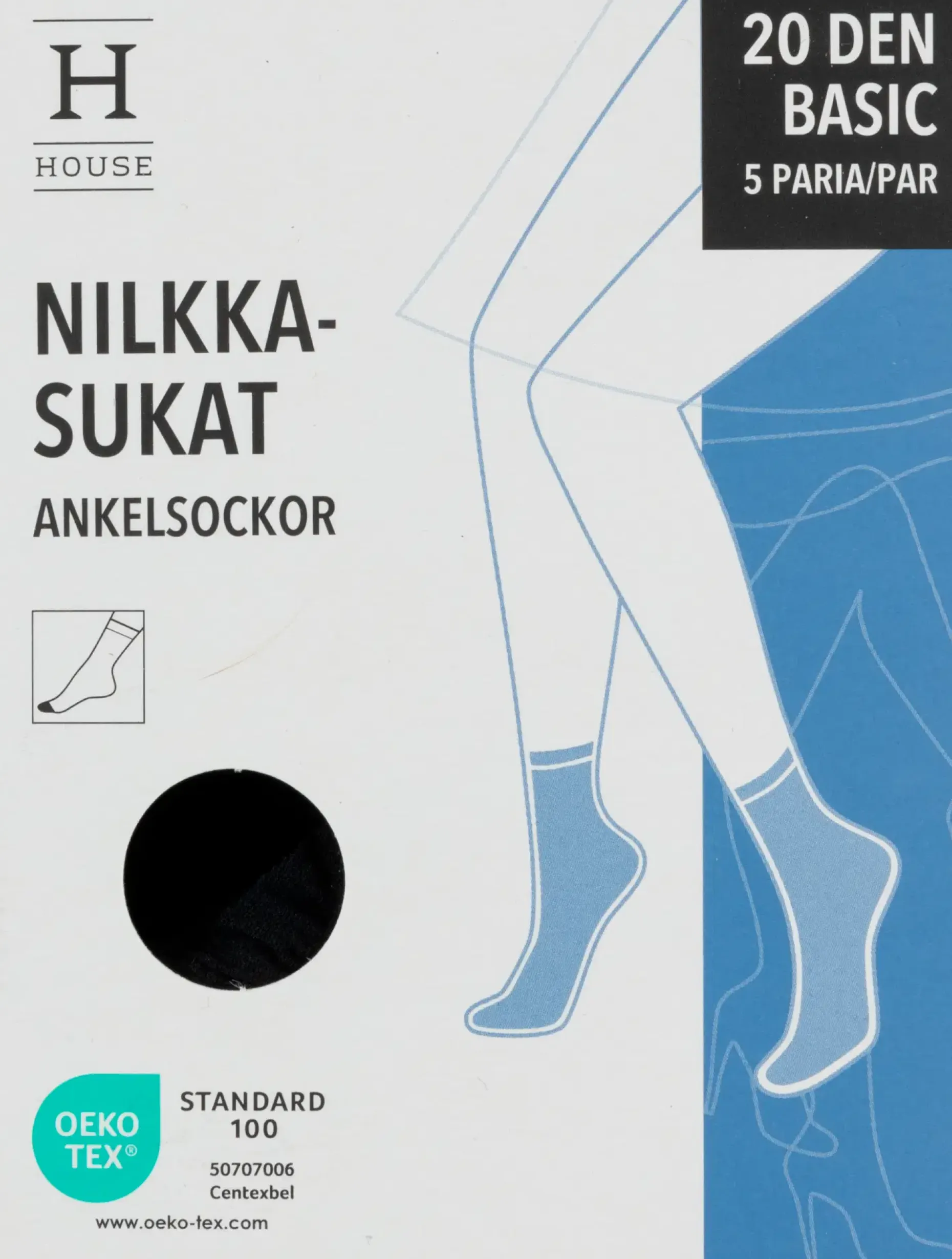 House naisten nilkkasukat 20 den 5-pack