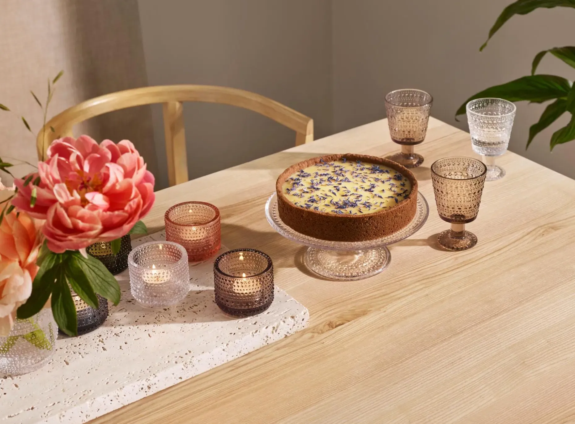 Iittala Kastehelmi kynttilälyhty 64 mm pellava